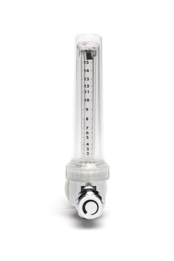 Rotamètre en oxygène 0_15 lm DKD médical vue de fa